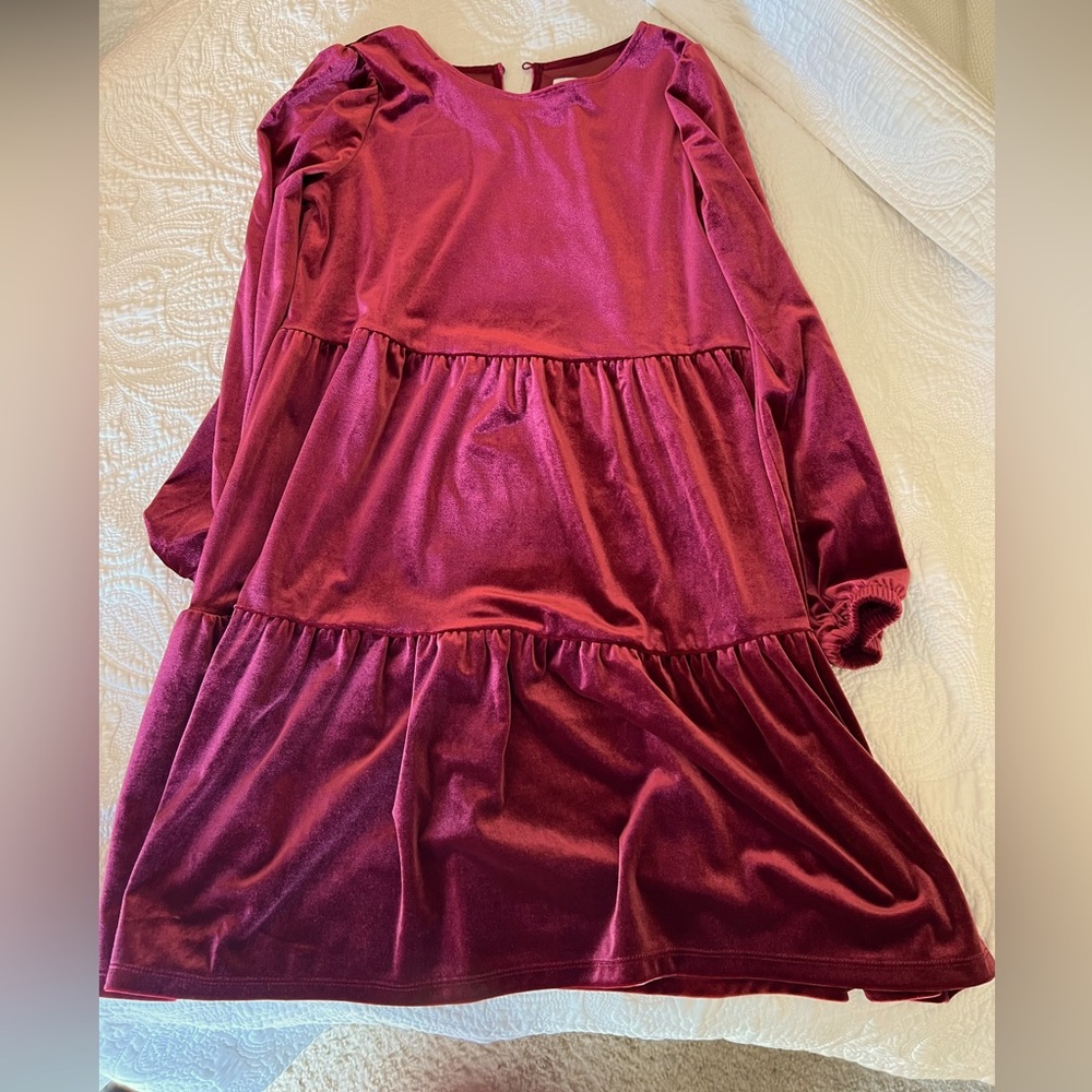 Girls Gap Kids Velvet Tiered Dress - Size XXL